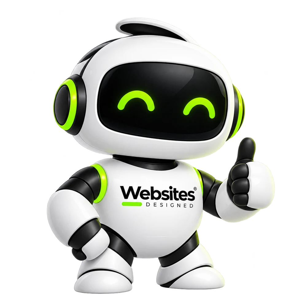 The Websites Designed character giving a thumbs up